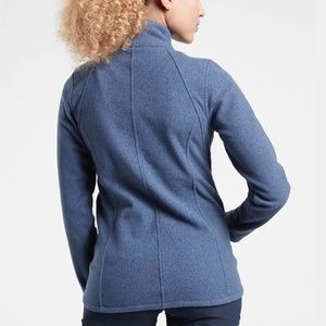Athleta Blue Stroll Fleece Zip Jacket